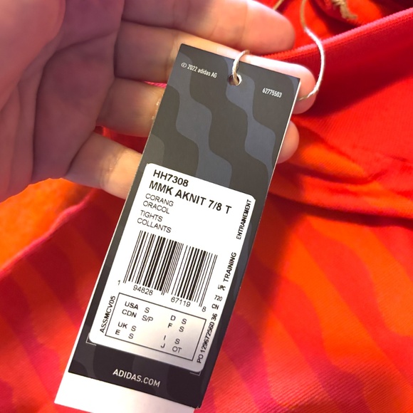 Adidas and Marimekko limited edition Aeroready orange high rise 7/8 leggings NWT - Picture 10 of 14